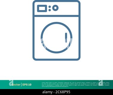 Washer Machine Laundry Icon Vector Logo Template Illustration Design. Editable Vector EPS 10. Stock Vector