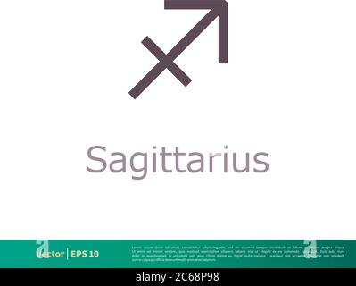 Sagittarius - Zodiac Sign Icon Vector Logo Template Illustration Design. Editable Vector EPS 10. Stock Vector
