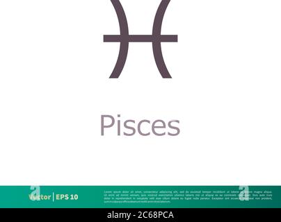 Pisces - Zodiac Sign Icon Vector Logo Template Illustration Design. Editable Vector EPS 10. Stock Vector