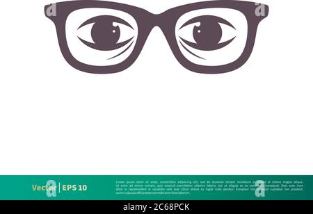 Eyeglasses Icon Vector Logo Template Illustration Design. Editable Vector EPS 10. Stock Vector