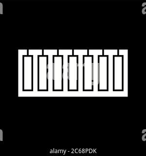 Unique Piano Keys Vector Glyph Icon Stock Vector