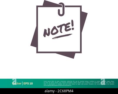 Note Paper Icon Vector Logo Template Illustration Design. Editable Vector EPS 10. Stock Vector
