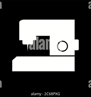 Unique Sewing Machine Vector Glyph Icon Stock Vector