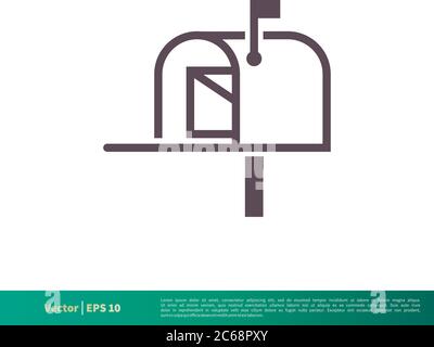 Mailbox Icon Vector Logo Template Illustration Design. Editable Vector EPS 10. Stock Vector