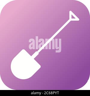 Unique Shovel Vector Glyph Icon Stock Vector