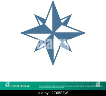 Compass Rose Star Icon Vector Logo Template Illustration Design. Editable Vector EPS 10. Stock Vector