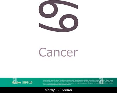 Cancer - Zodiac Sign Icon Vector Logo Template Illustration Design. Editable Vector EPS 10. Stock Vector