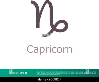 Capricorn - Zodiac Sign Icon Vector Logo Template Illustration Design. Editable Vector EPS 10. Stock Vector