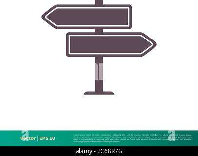 Empty Street Sign Board Icon Vector Logo Template Illustration Design. Editable Vector EPS 10. Stock Vector
