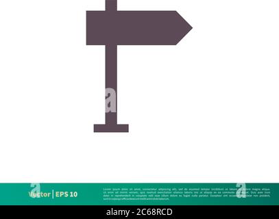 Empty Street Sign Board Icon Vector Logo Template Illustration Design. Editable Vector EPS 10. Stock Vector