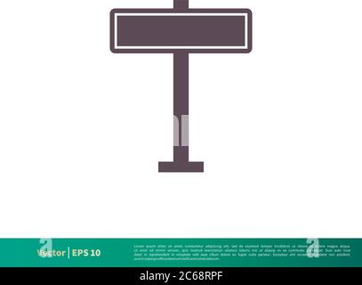Empty Street Sign Board Icon Vector Logo Template Illustration Design. Editable Vector EPS 10. Stock Vector