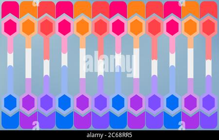 digital textile design of hexagon art on abstract backgrounds Stock Vector