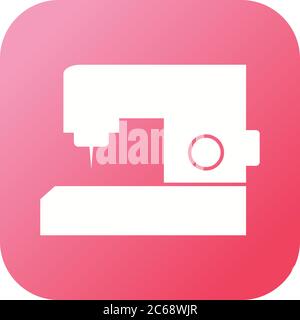 Unique Sewing Machine Vector Glyph Icon Stock Vector