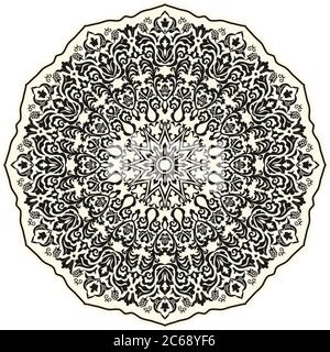 Flower Mandalas. Vintage decorative elements. Oriental pattern illustration. Islam, Arabic, Indian, turkish, pakistan, chinese, ottoman motifs. Stock Vector