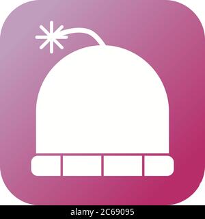 Unique Winter Cap Vector Glyph Icon Stock Vector