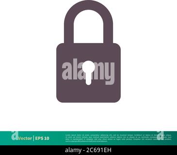 Padlock Icon Vector Logo Template Illustration Design. Editable Vector EPS 10. Stock Vector