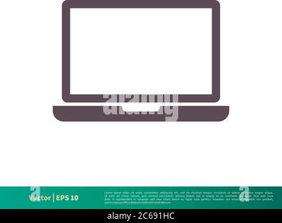 Notebook, Laptop Monitor Display Screen Icon Vector Logo Template Illustration Design. Editable Vector EPS 10. Stock Vector