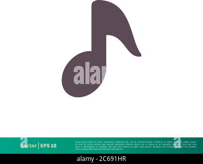 Music Note Icon Vector Logo Template Illustration Design. Editable Vector EPS 10. Stock Vector