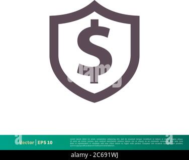 Dollar Money Shield Icon Vector Logo Template Illustration Design. Editable Vector EPS 10. Stock Vector