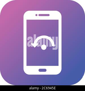 Unique Restart Phone Vector Glyph Icon Stock Vector