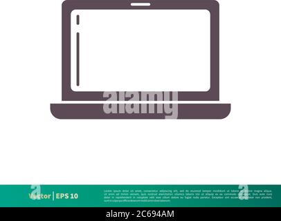 Notebook, Laptop Monitor Display Screen Icon Vector Logo Template Illustration Design. Editable Vector EPS 10. Stock Vector
