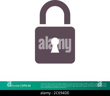 Padlock Icon Vector Logo Template Illustration Design. Editable Vector EPS 10. Stock Vector