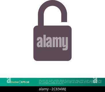 Padlock Icon Vector Logo Template Illustration Design. Editable Vector EPS 10. Stock Vector