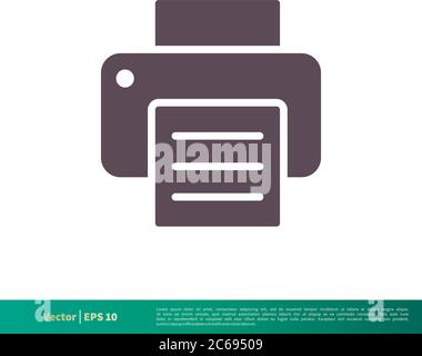 Printer Icon Vector Logo Template Illustration Design. Editable Vector EPS 10. Stock Vector