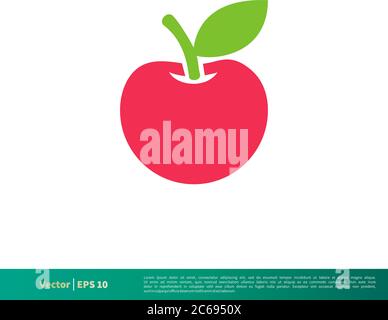 Red Apple Fruit Icon Vector Logo Template Illustration Design. Editable Vector EPS 10. Stock Vector