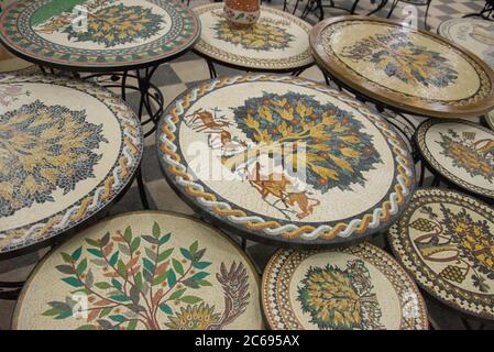 Asia, Middle East, Jordan, Madaba, mosaic artwork Stock Photo