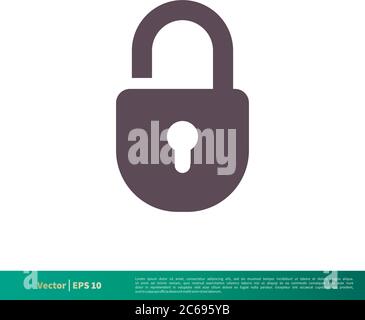 Padlock Icon Vector Logo Template Illustration Design. Editable Vector EPS 10. Stock Vector