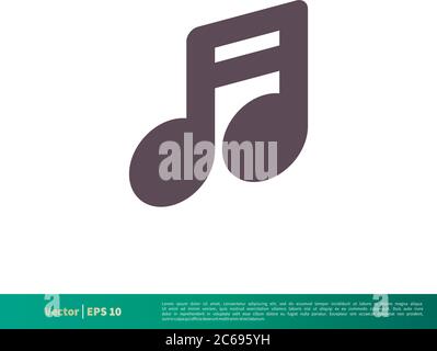 Music Note Icon Vector Logo Template Illustration Design. Editable Vector EPS 10. Stock Vector