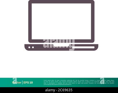 Notebook, Laptop Monitor Display Screen Icon Vector Logo Template Illustration Design. Editable Vector EPS 10. Stock Vector
