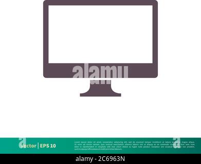 Monitor Display Screen Icon Vector Logo Template Illustration Design. Editable Vector EPS 10. Stock Vector