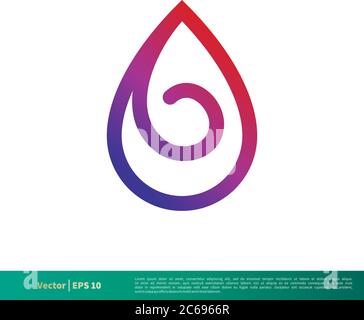 Drop Water Ornamental Icon Vector Logo Template Illustration Design. Editable Vector EPS 10. Stock Vector