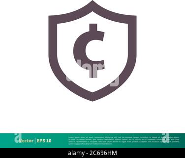 Cent Money Shield Icon Vector Logo Template Illustration Design. Editable Vector EPS 10. Stock Vector