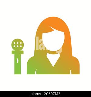 Unique Female Anchors Vector Glyph Icon Stock Vector