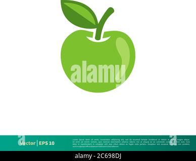 Green Apple Fruit Icon Vector Logo Template Illustration Design. Editable Vector EPS 10. Stock Vector