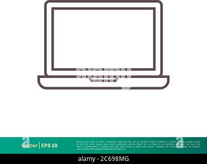 Notebook, Laptop Monitor Display Screen Icon Vector Logo Template Illustration Design. Editable Vector EPS 10. Stock Vector