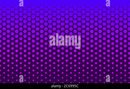 Halftone technology banner with hexagons, futuristic blue gradient background, digital element, hexagon pattern Stock Vector
