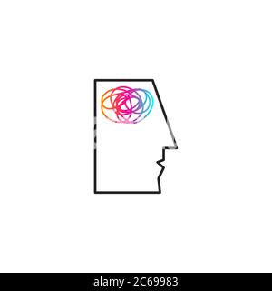 Brain activity abstract creative icon, concept of mental health, symbol of thinking, active mind logo Stock Vector