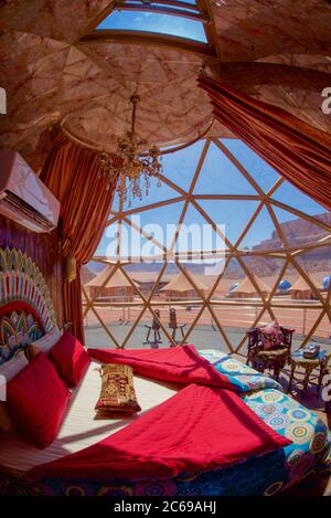 Asia, Middle East, Jordan, Wadi Rum, Memories Aicha Luxury Camp Stock Photo