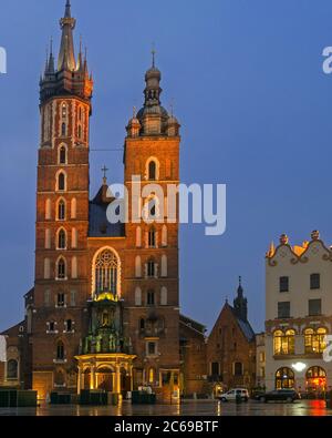 Krakow Basilica at Sunrise Stock Photo