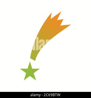 Unique Star Falling Vector Glyph Icon Stock Vector