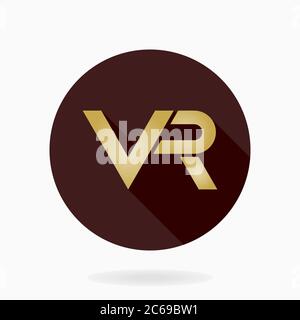 Fine Vector Flat Icon With VR Logo Stock Vector