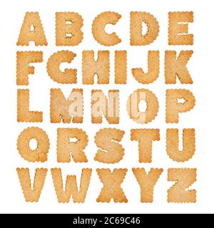 Cookie alphabet font isolated on white background. Font for reciepe or cooking types Stock Photo