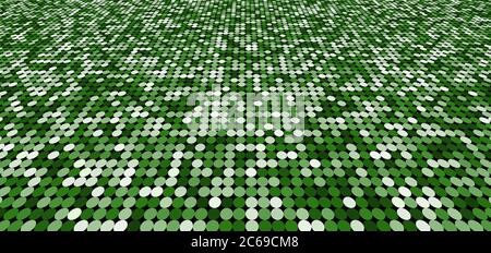 Abstract pattern green shimmer perspective background with circles shiny light and dark. Mosaic texture. Vector illustration Stock Vector