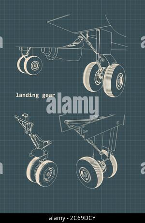 Vector Illustration Of Drawings Of An Airplane Fuselage Section Stock 