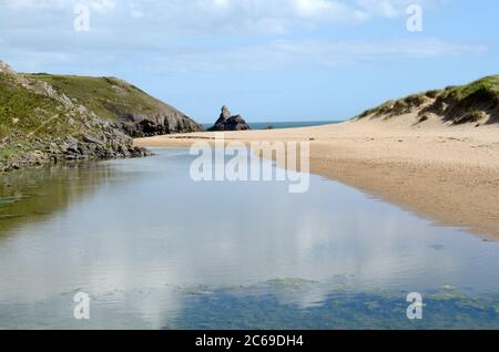 Broad haven Beach South Bosherston Pembrokeshire Coast National Park  Wales Cymru UK Stock Photo