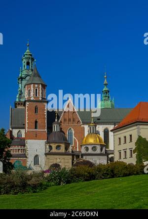 Sigismund Tower at the Cathedral in the Wawel Royal Castle grounds in Krakow, Poland Stock Photo